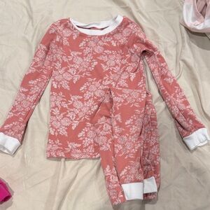 Burt's Bees Baby Coral Pink Floral Long-Sleeve Pajama Set